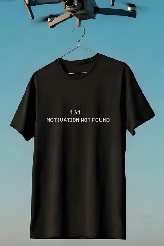 404: Motivation Not Found – Funny College Student T‑Shirt