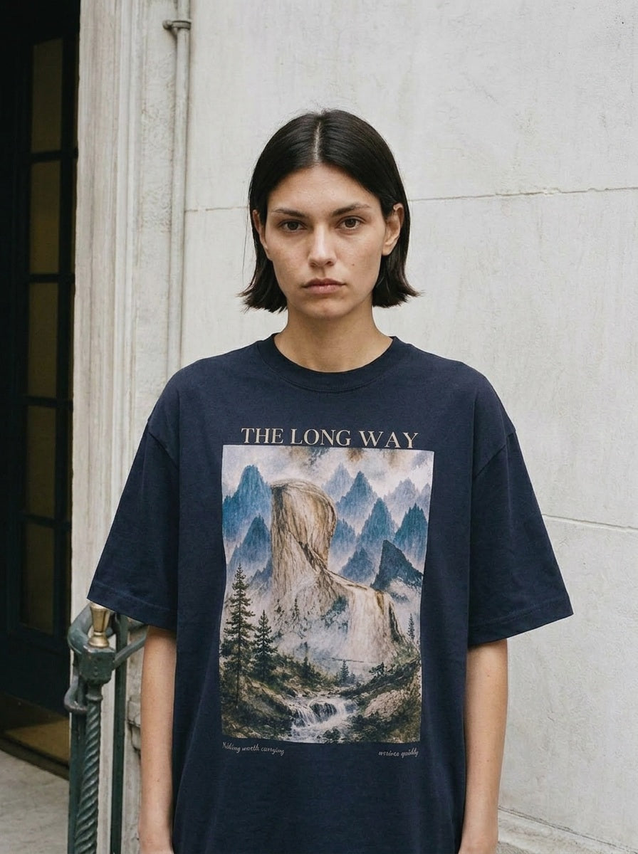 The Long Way — Oversized Art Tee | Unisex