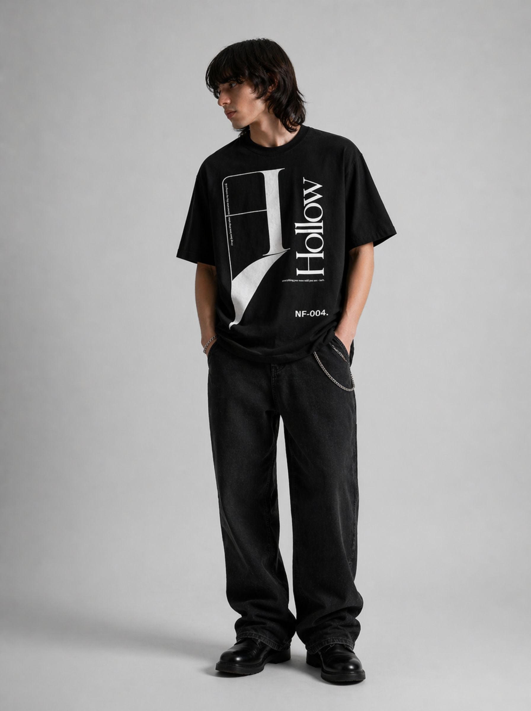 NF-004 Hollow — Oversized Art Tee | Unisex