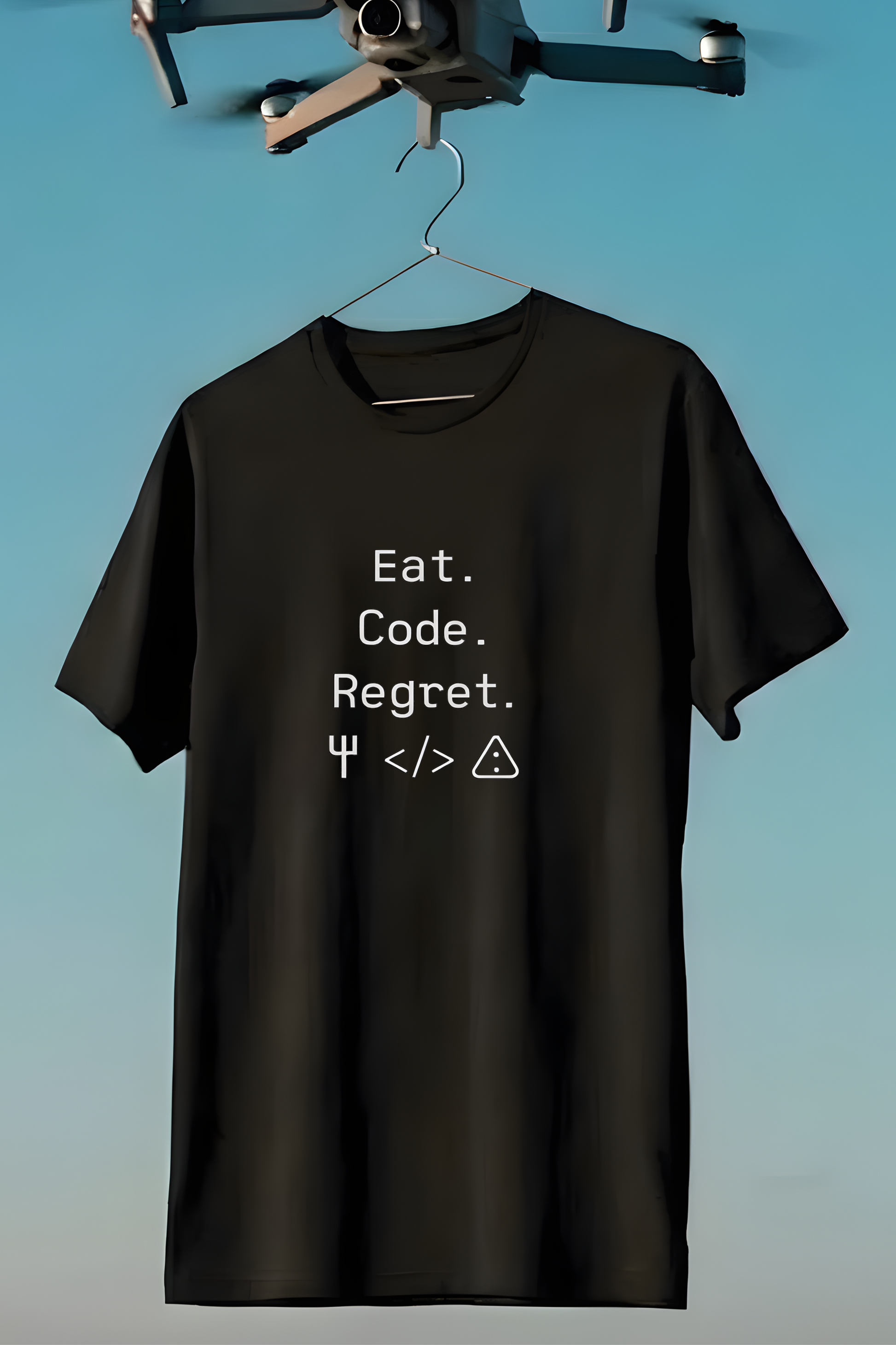 Eat. Code. Regret. – Funny Programmer T‑Shirt for College Students - Size Chart and Fit Guide