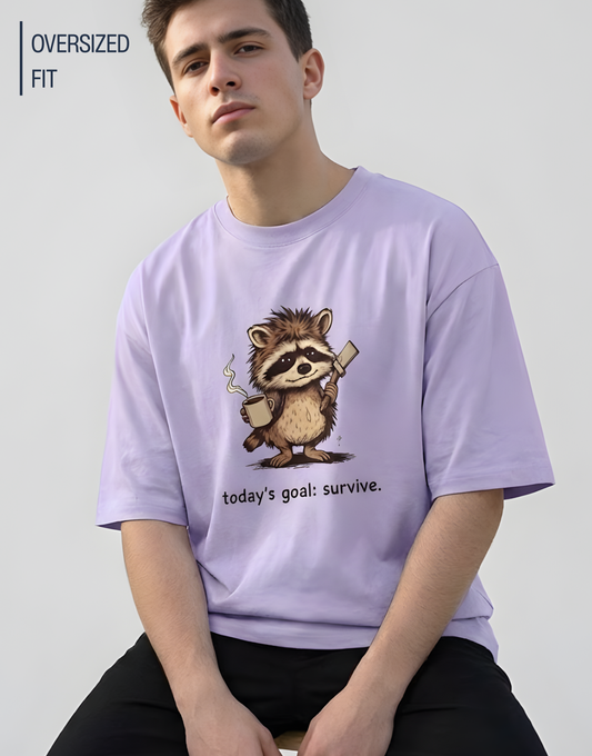 Cute Raccoon T-Shirt – Today’s Goal: Survive