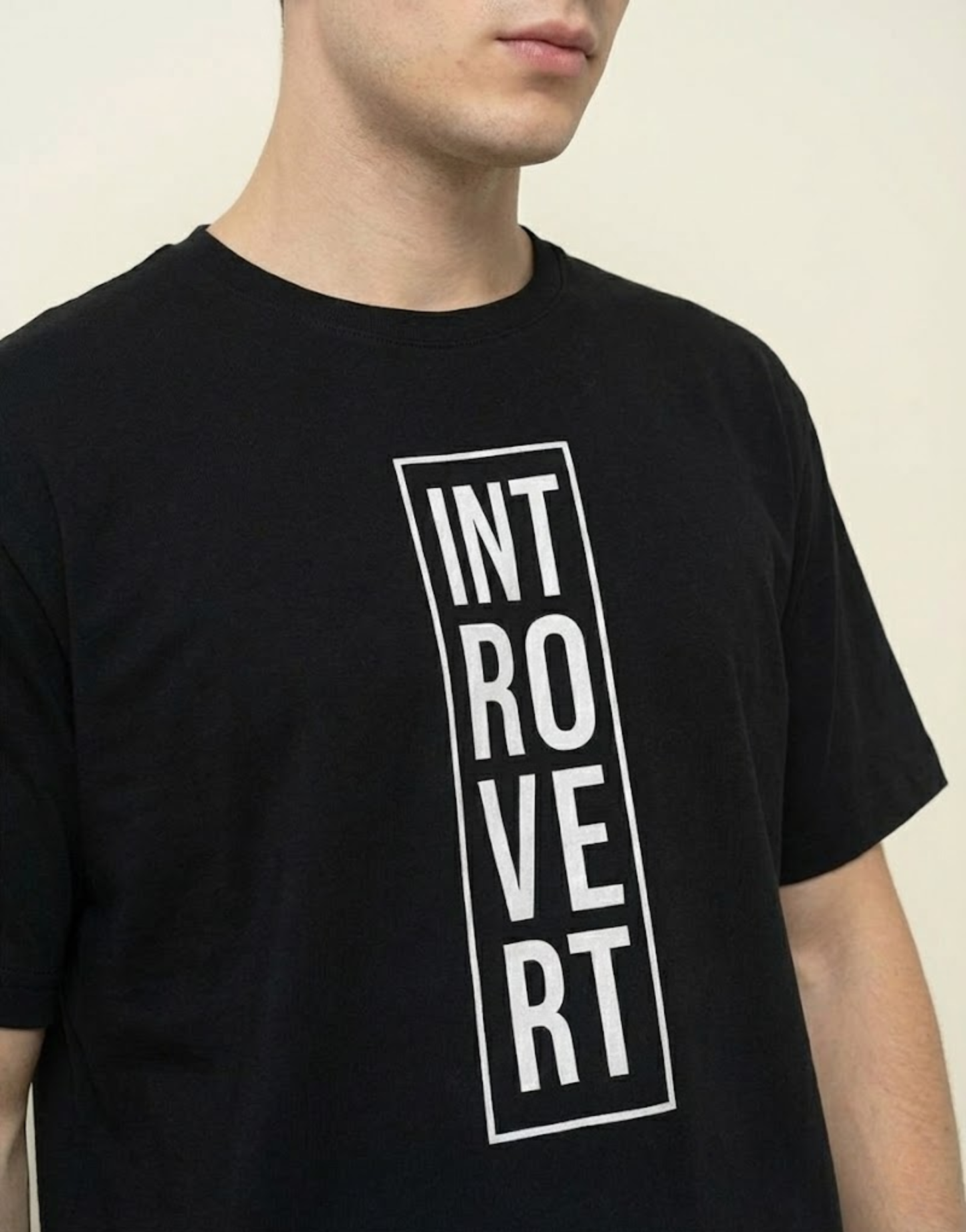 Introvert T-Shirt - Minimalist Black Tee for Introverts