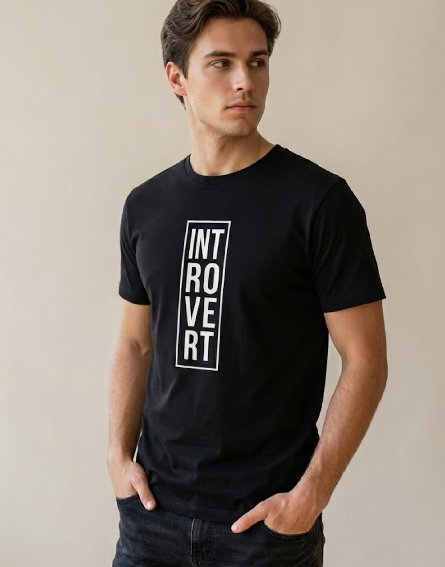 Introvert T-Shirt - Minimalist Black Tee for Introverts