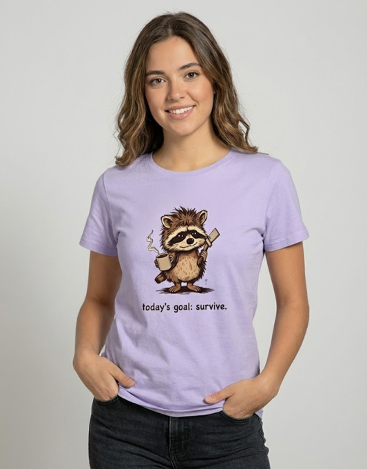Today's Goal Survive Raccoon Tee
