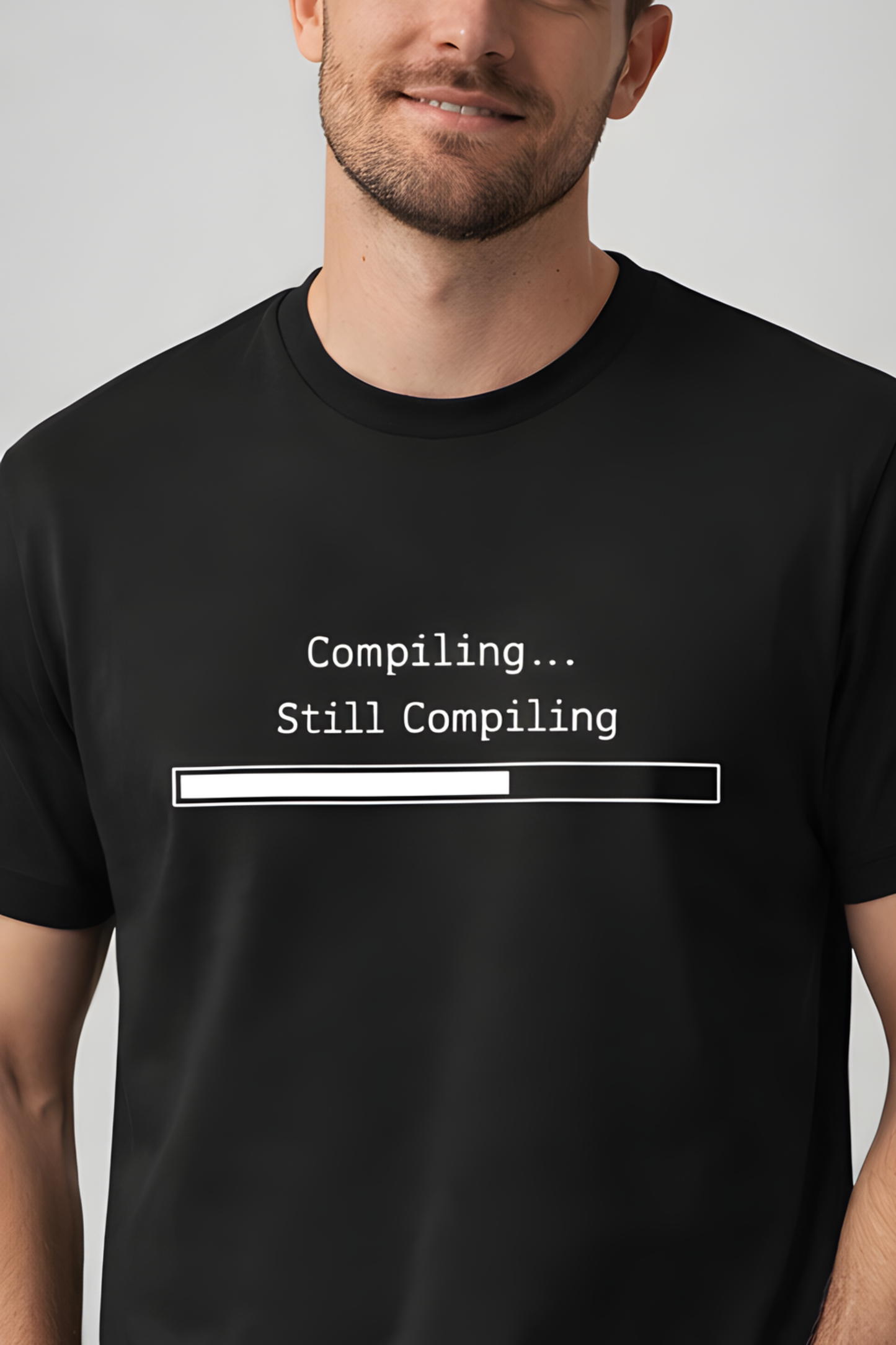 Compiling… Still Compiling – Funny Programmer T‑Shirt for Students
