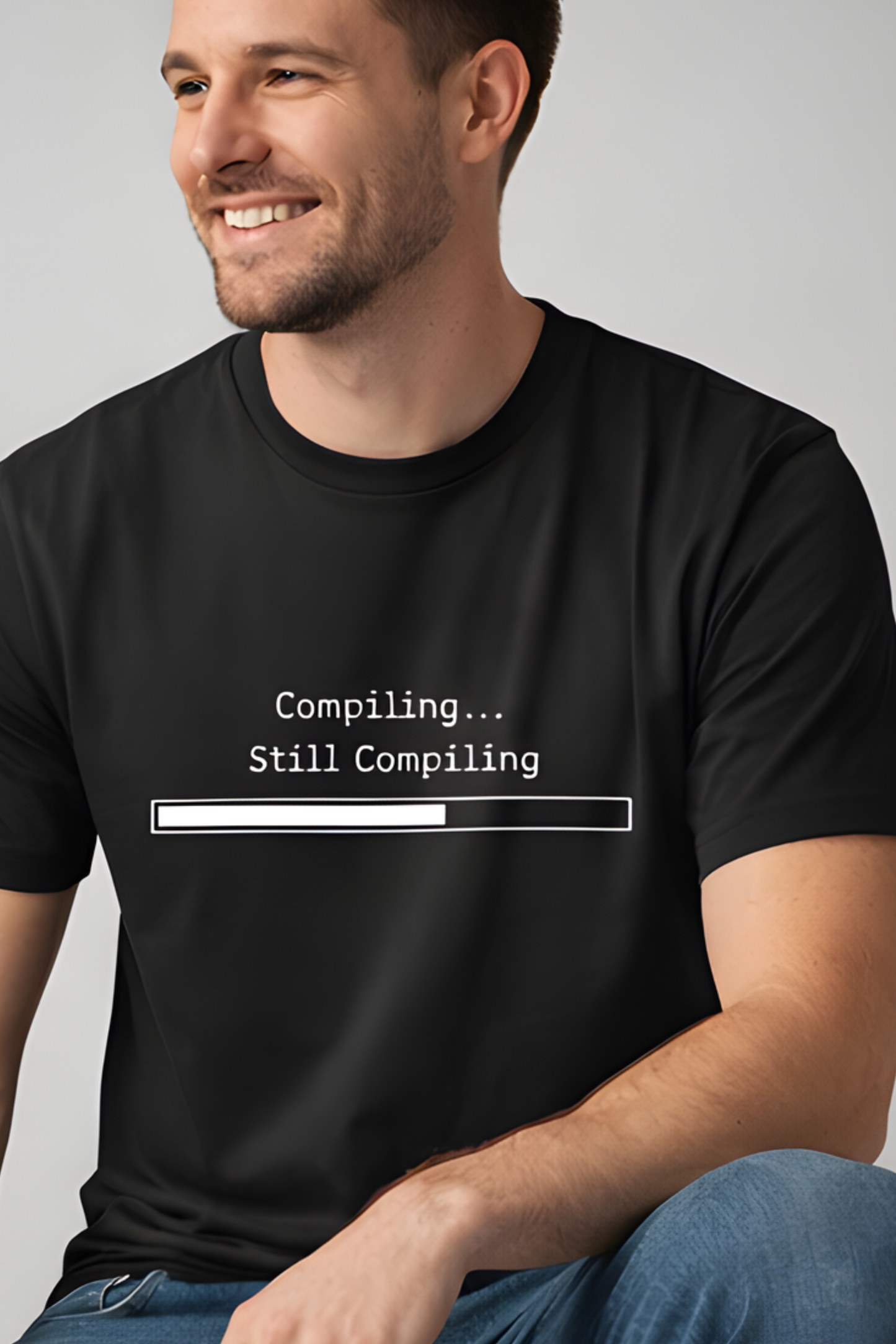 Compiling… Still Compiling – Funny Programmer T‑Shirt for Students