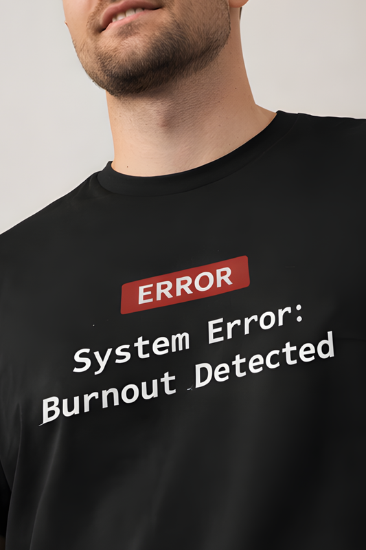 System Error: Burnout Detected – Funny College Student T‑Shirt