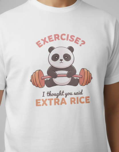 Exercise Extra Rice Panda Funny Shirt