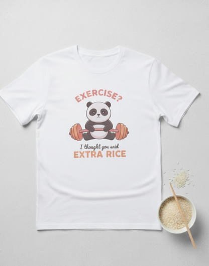 Exercise Extra Rice Panda Funny Shirt