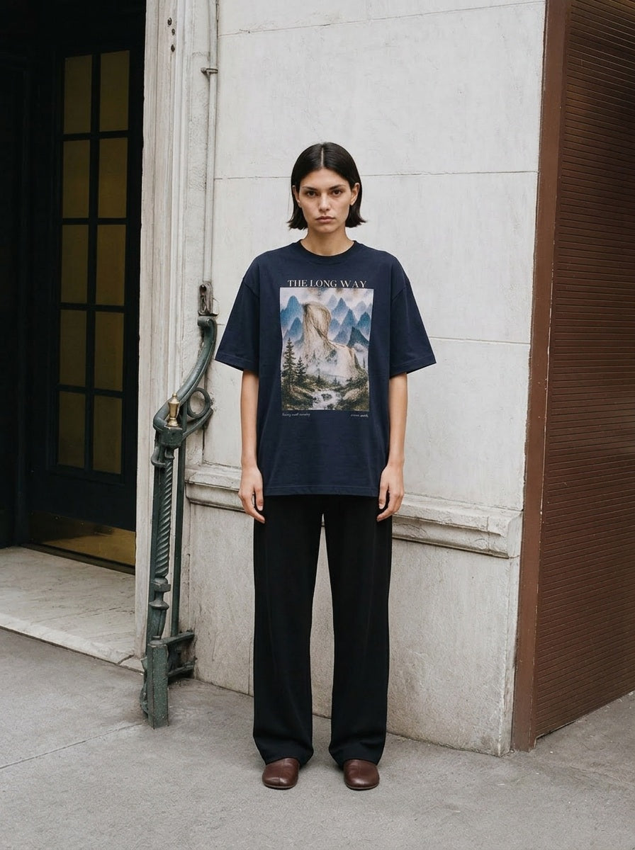 The Long Way — Oversized Art Tee | Unisex