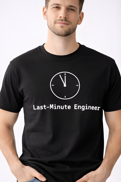 Last‑Minute Engineer T‑Shirt| Funny Engineering Tee - Color Variant - Back View