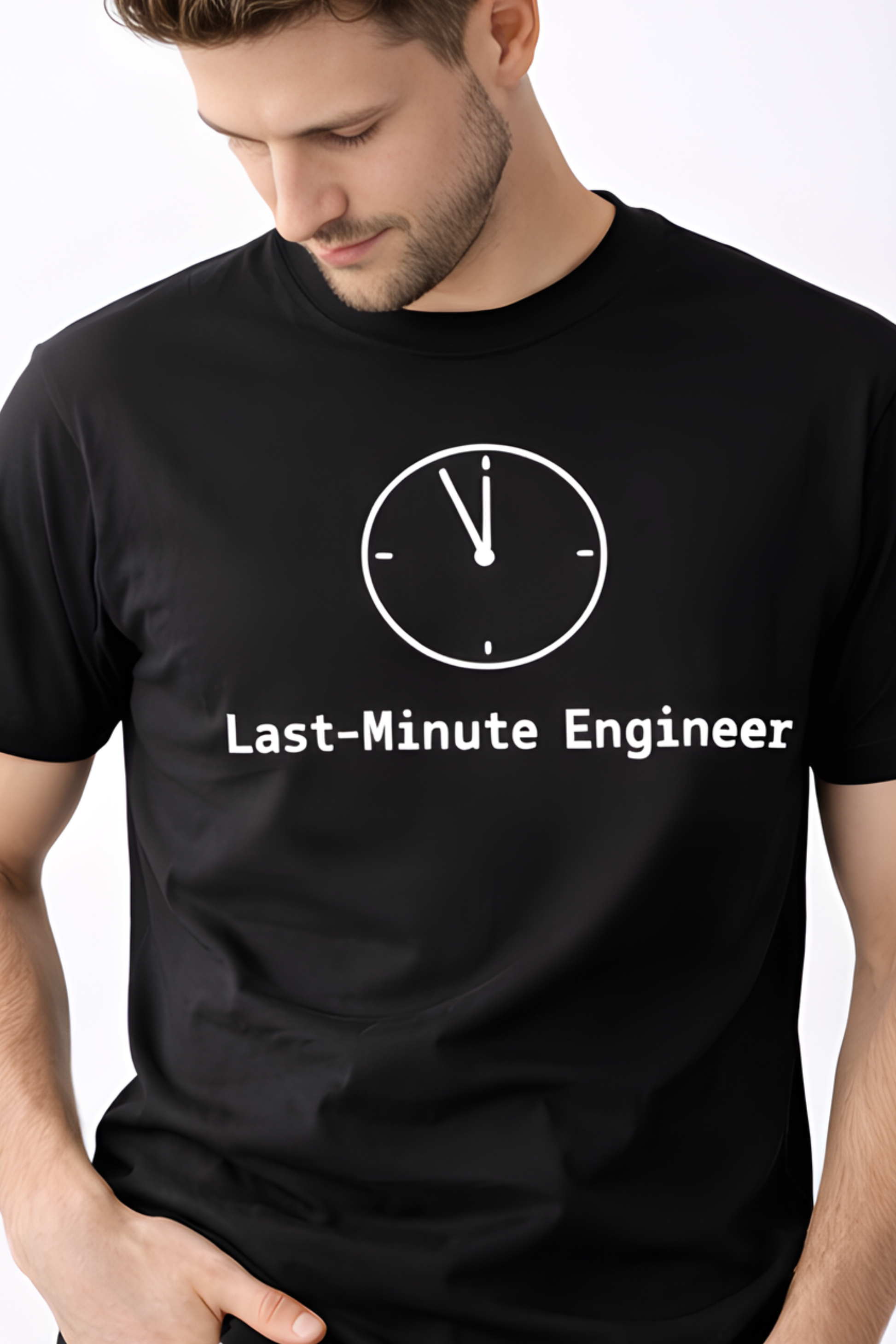 Last‑Minute Engineer T‑Shirt| Funny Engineering Tee - Main Graphic Design