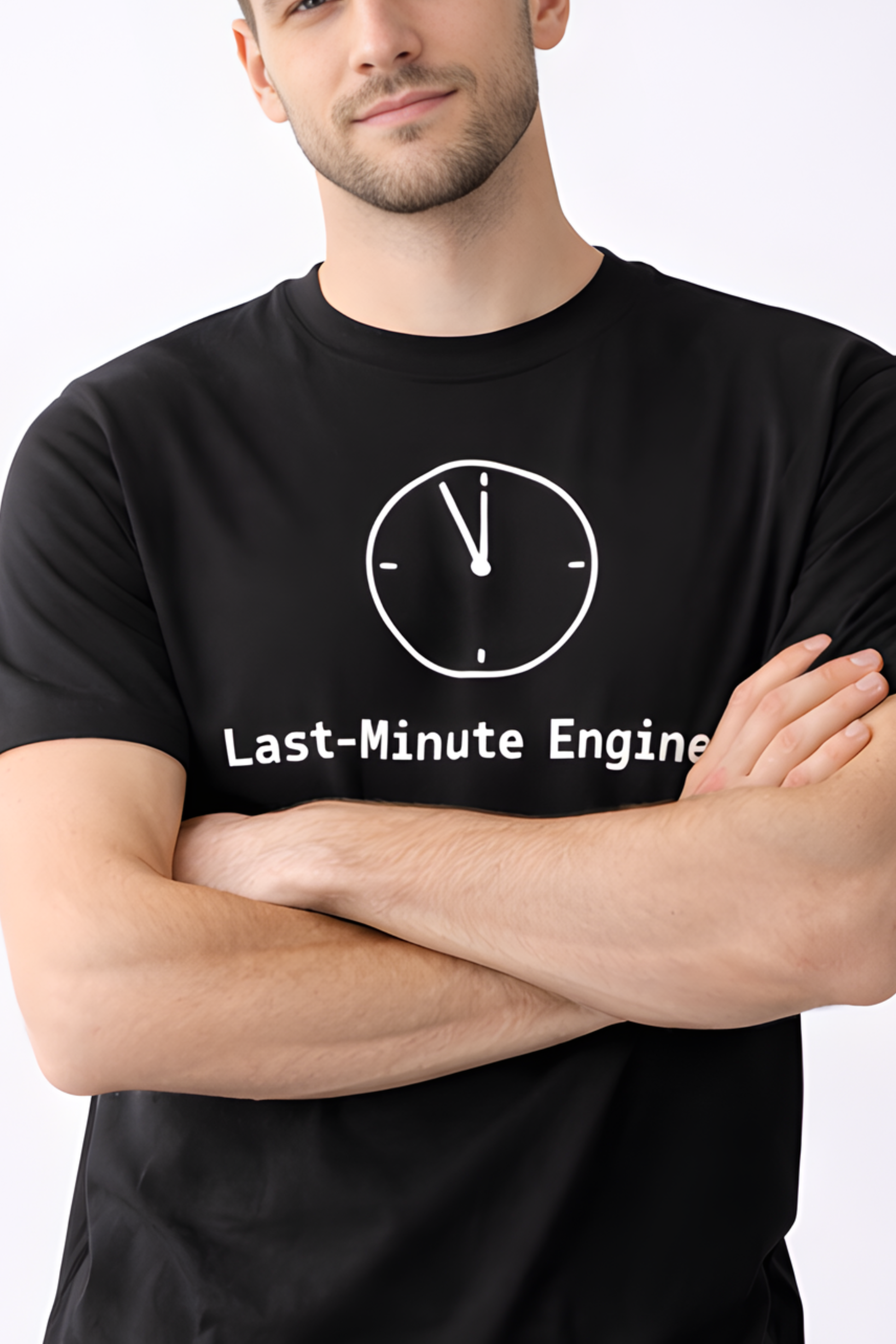 Last‑Minute Engineer T‑Shirt| Funny Engineering Tee - Color Variant - Front View
