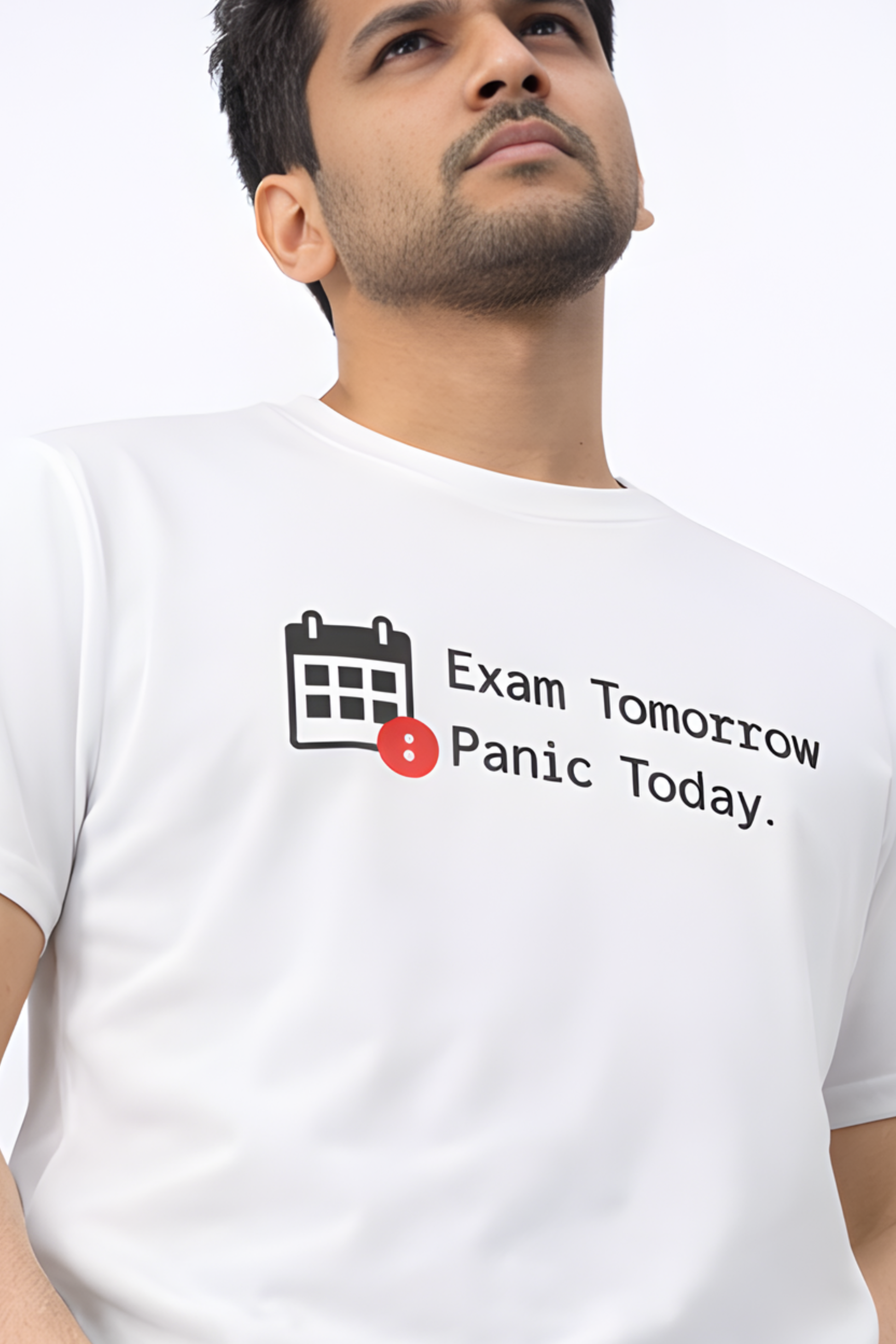 Exam Tomorrow Panic Today T‑Shirt | Funny Student Exam Panic Tee - Color Variant - Front View