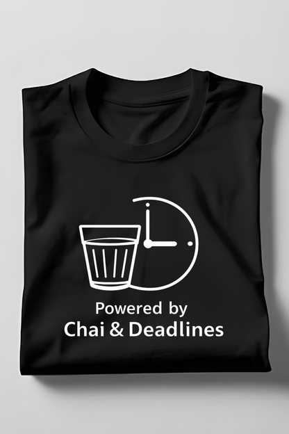 Powered by Chai & Deadlines T-Shirt - Product Details and Specifications