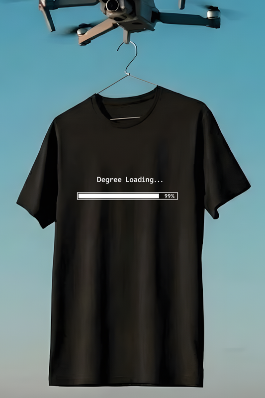 Degree Loading 99% T‑Shirt | Funny College Student Graduation Tee - Size Chart and Fit Guide