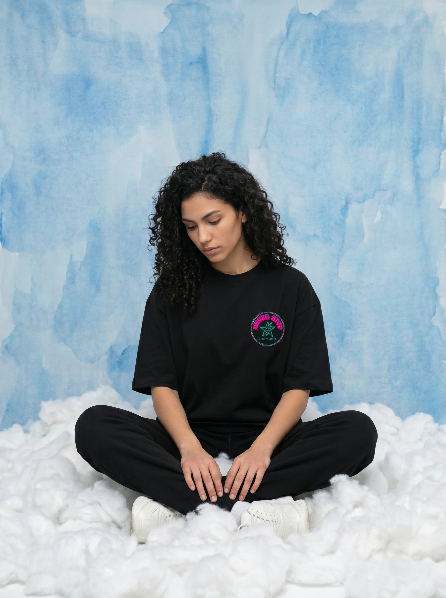 Never Break Just Build — Oversized Art Tee | Unisex