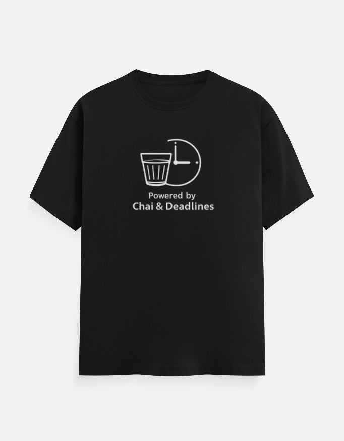 Powered by Chai & Deadlines T-Shirt - Color Variant - Back View