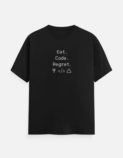 Eat. Code. Regret. – Funny Programmer T‑Shirt for College Students - Product Image