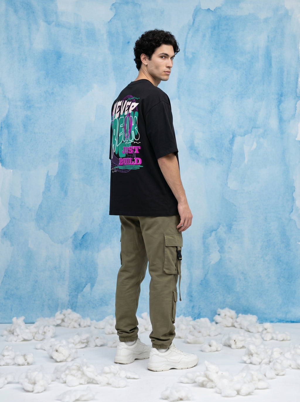 Never Break Just Build — Oversized Art Tee | Unisex