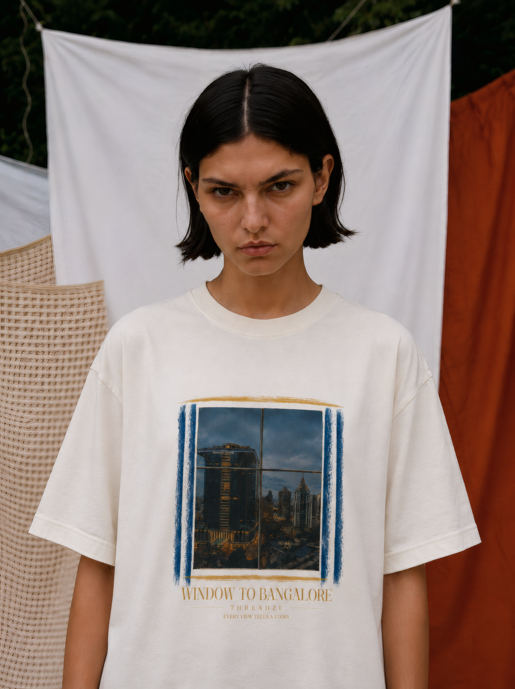 Window to Bangalore — Oversized Art Tee | Unisex