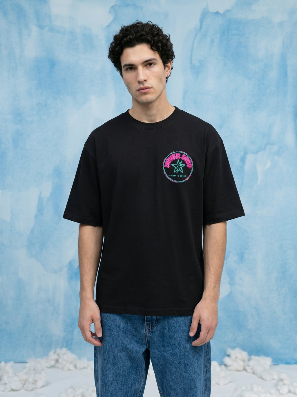 Never Break Just Build — Oversized Art Tee | Unisex